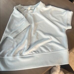 Light Blue Casual Short Sleeve Top